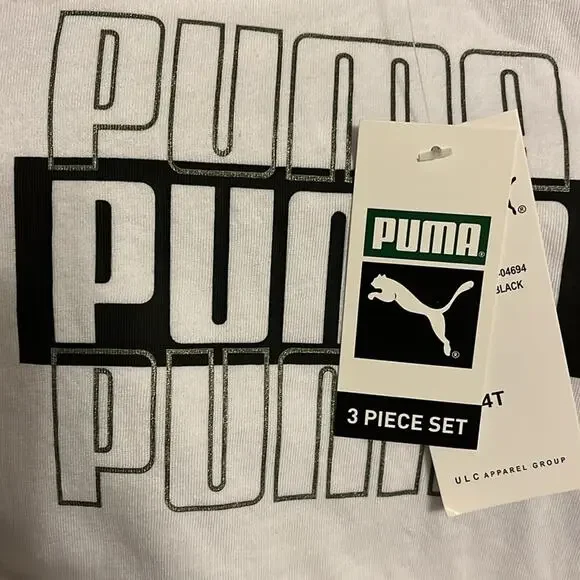 PUMA Boys Pants Set 3 Piece Short Sleeve and Long Sleeve T-Shirt, Pants Size 4T - Picture 2 of 2